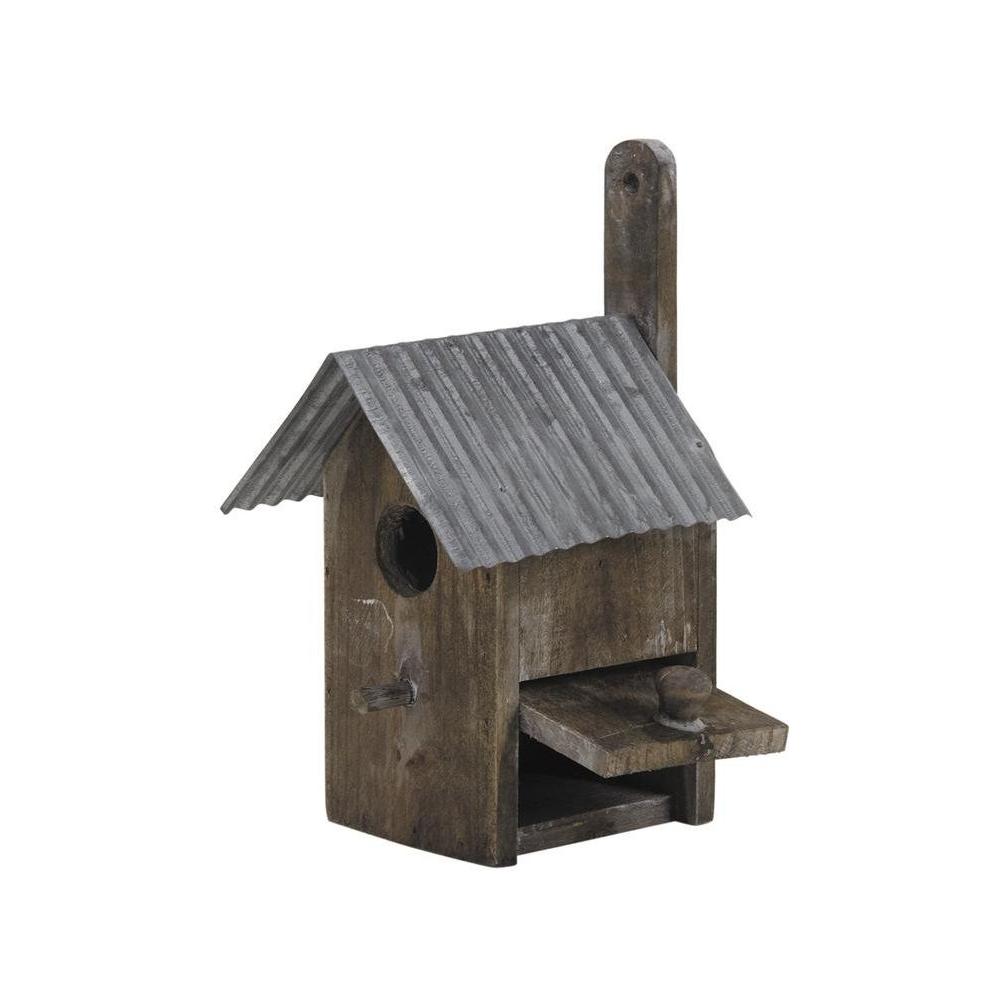 Nichoir oiseau bois et zinc (lot de 2)