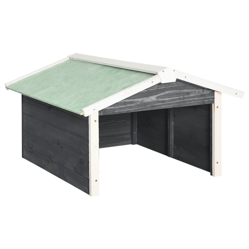 Garage de tondeuse à gazon 72x87x50 cm gris et blanc sapin