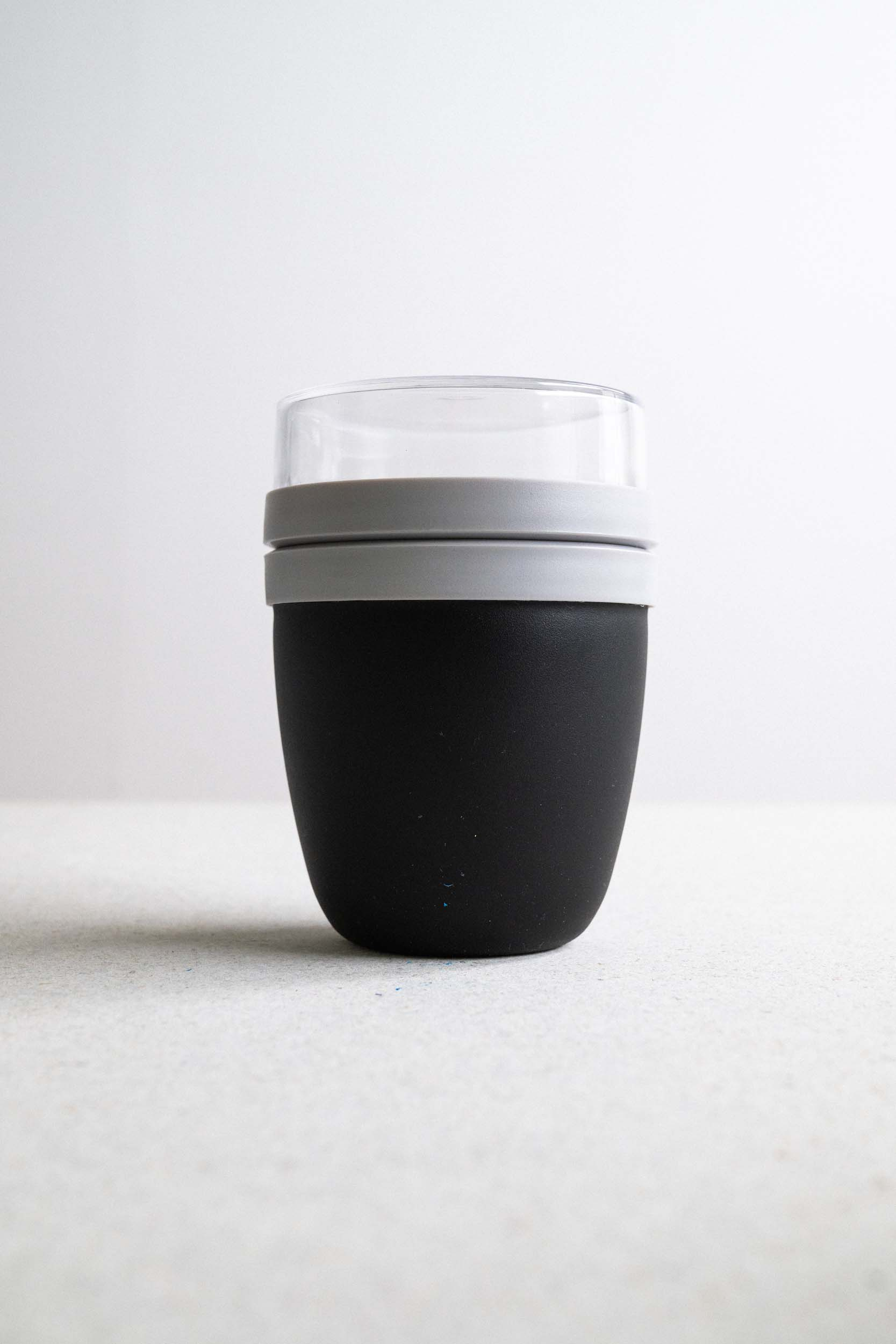 (2er Set) 700ml Lunch Pot mit 2 Essens Behälter / Müsli / Joghurt / Suppe - Blau / Schwarz