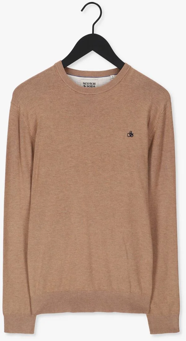 SCOTCH & SODA camel scotch & soda trui classic crewneck pullover