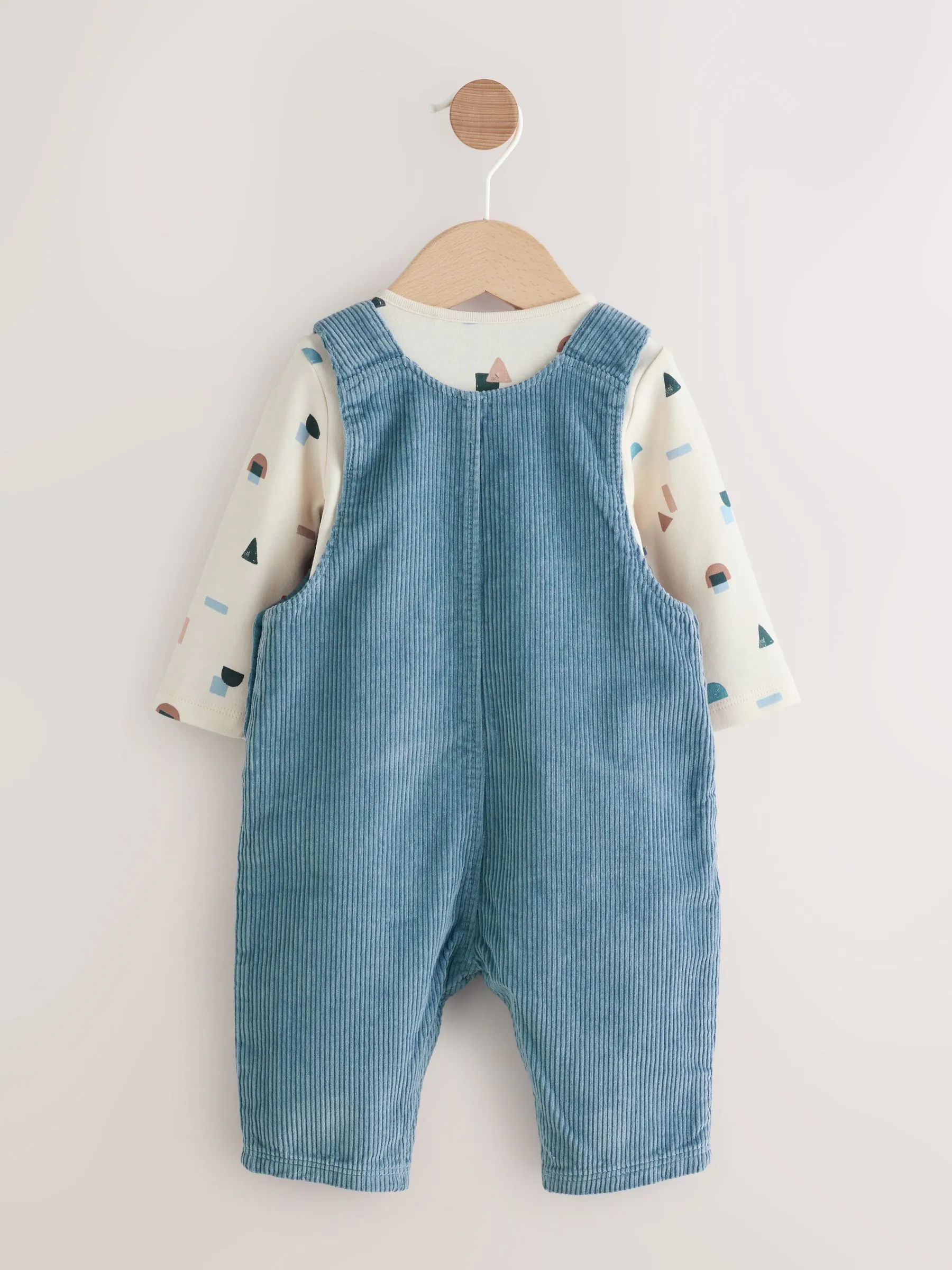 Normaal blauw - Babyset van tuinbroek en rompertje (0mnd-2jr)