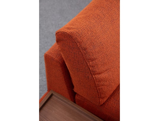 CONCEPT1 - Canapé tissu Tulip angle droit avec pouf orange 314 x 95 x h76