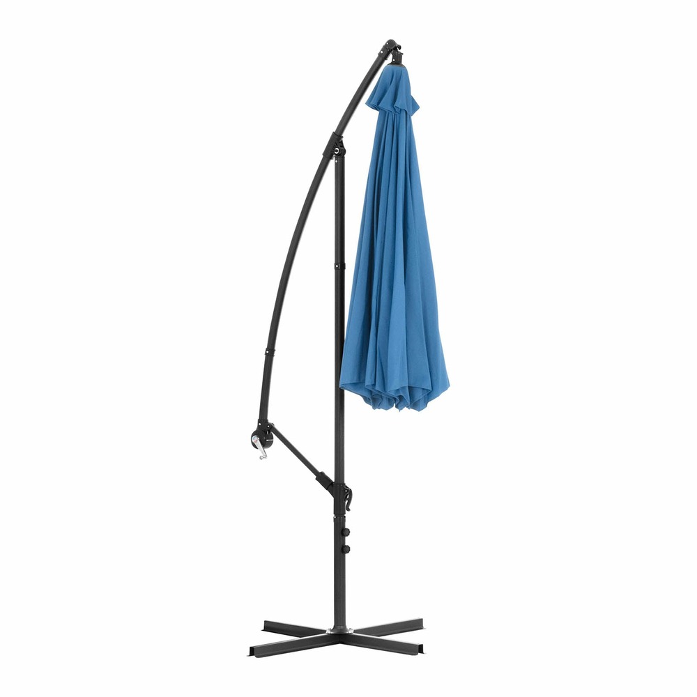 Parasol déporté rond diamètre 300 cm inclinable bleu
