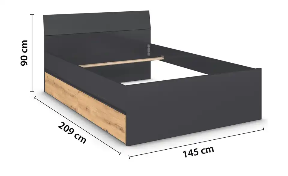 Bettgestell 145 cm 140x200 cm