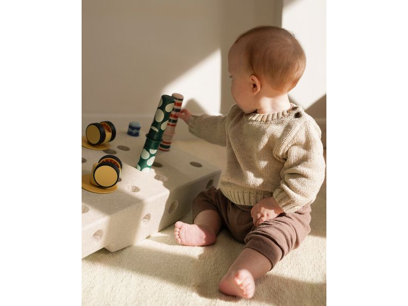 MODU Baby Activity Set Sand Grey / Honey Yellow Spielset für Babys zur Förderung der motorischen Entwicklung