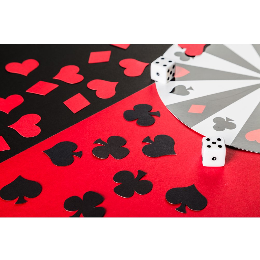 (26g) Casino Konfetti Motto Party Dekoration Streukonfetti Tischdeko - Rot / Schwarz