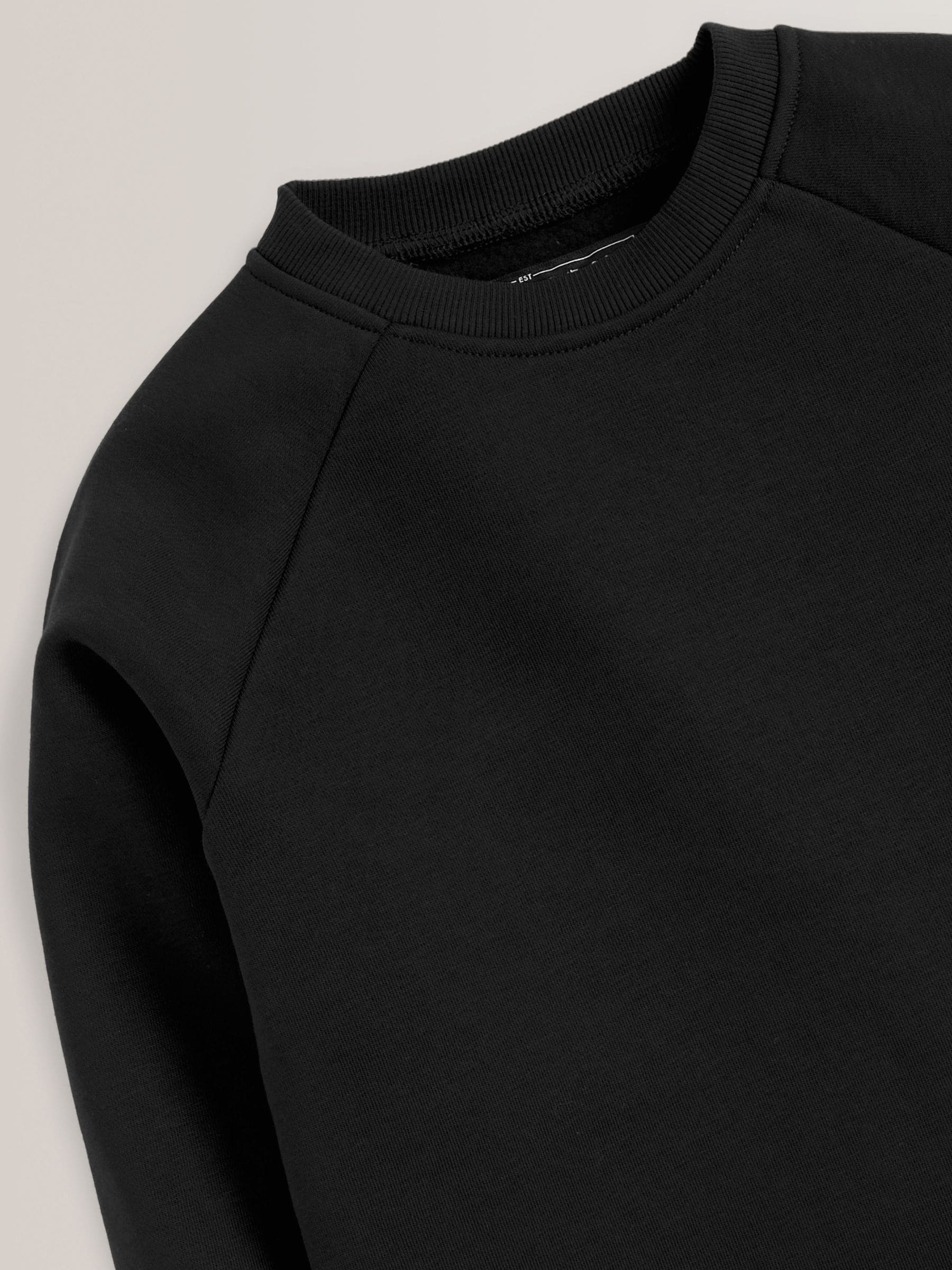 Zwart - Schoolsweater met ronde hals (3-16jr)