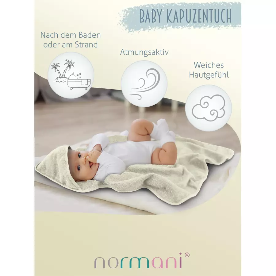 normani 2x Baby Wickeltücher aus Bio-Baumwolle Beige