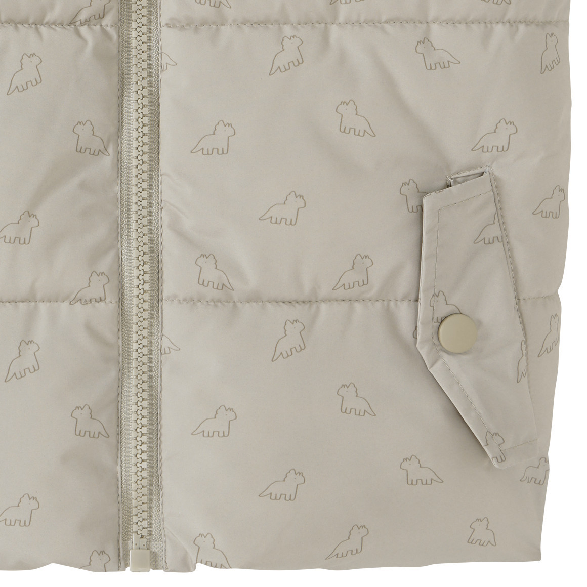 Topomini Baby Steppweste mit Dino-Prints beige