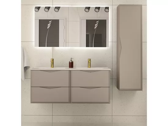 Meuble double vasque encastrée 120cm Ellie Cachemire