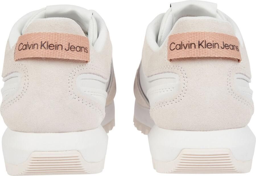 Calvin Klein Tooth Runner Irregular Lines Dames Lage sneakers Leren Sneaker Dames Wit
