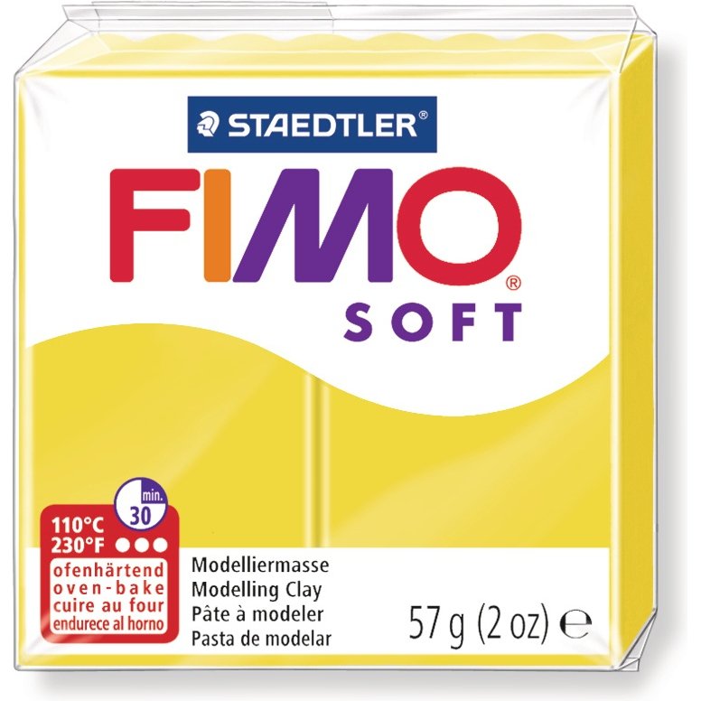 Pâte à modeler fimo soft coloris citron pain 57g