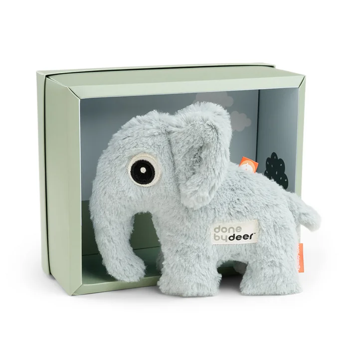 Done by Deer - Kuscheltier in Geschenkbox, Elphee, blau