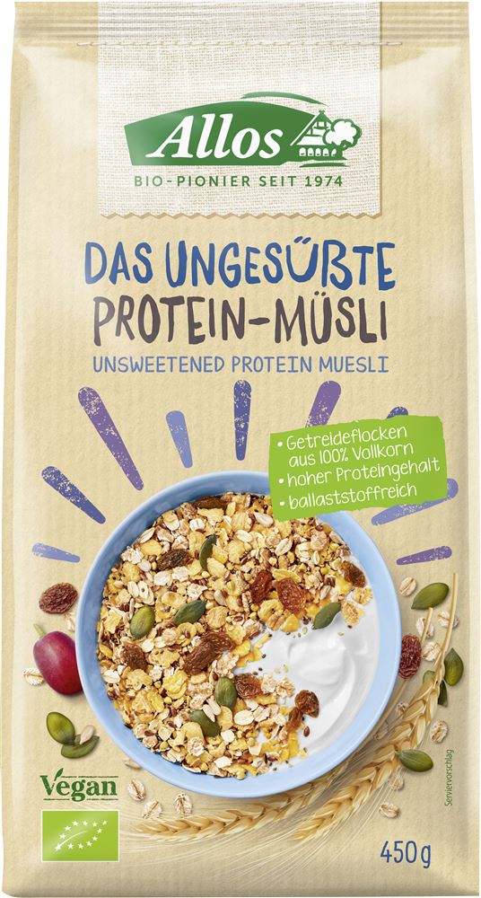 Allos Das ungesüsste Protein-Müsli<br>450 g, Beutel