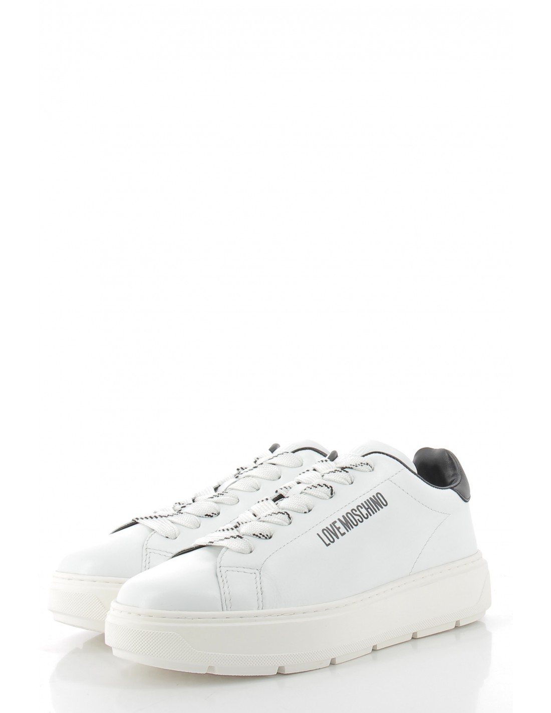 moschino love baskets compensées femme sneakers bold cuir blanc
