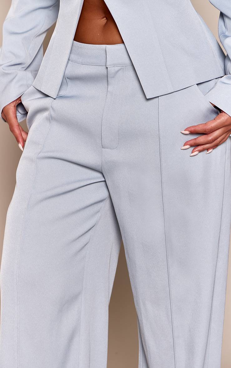 Bleu Pâle Pantalon Large À Détails De Coutures Co-ord Shape