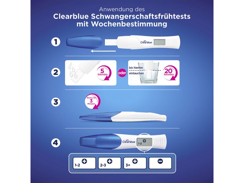 Clearblue Schwangerschaftstest mit Wochenbestimmung Test mit Anzeige der Wochen