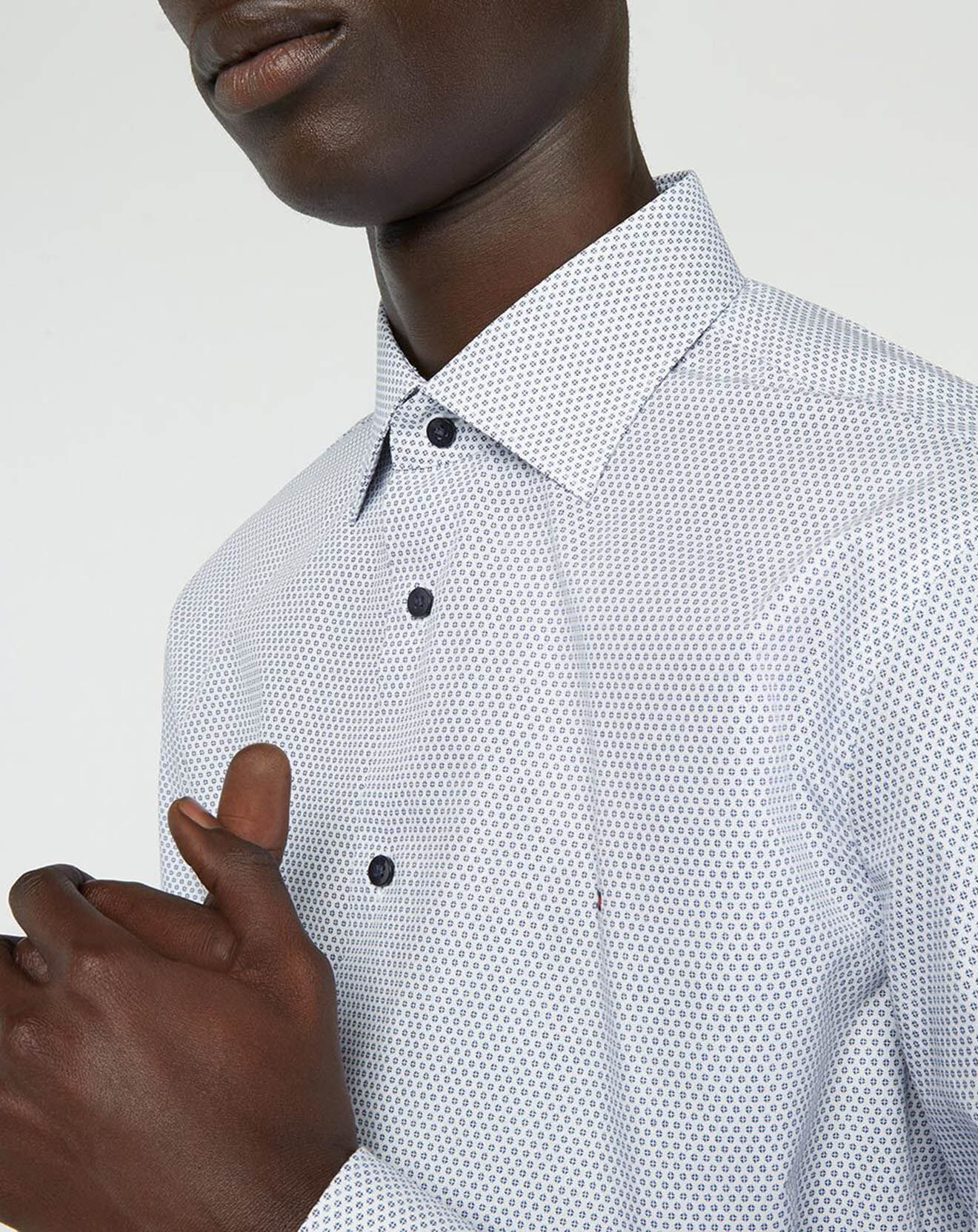 Tommy Hilfiger Chemise regular fit Popeline imprimée bleu/blanc