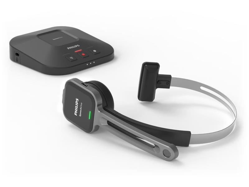 Philips Headset SpeechOne Integrator PSM6300 Professionelles Diktier-Headset mit Dockingstation und Statuslicht