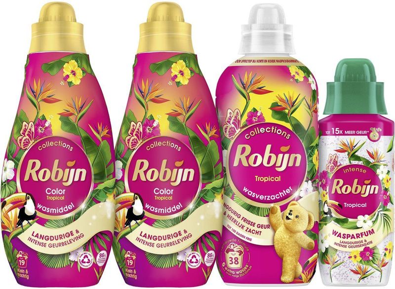 Robijn - Perfect Match - Tropical - Wasmiddel Pakket - 4 stuks - Voordeelverpakking