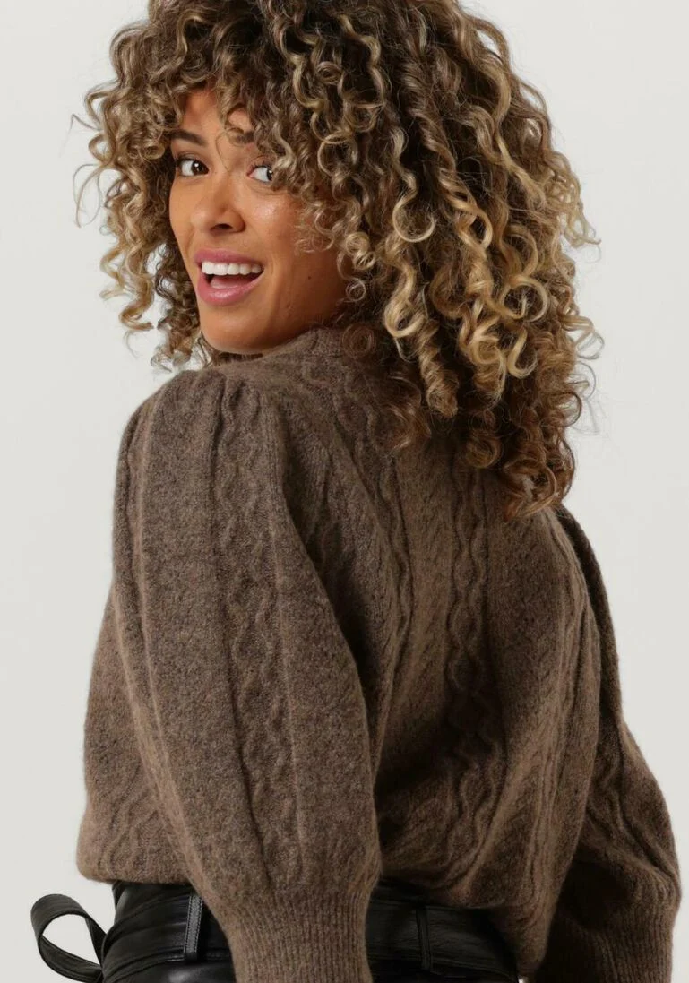 CO\\'COUTURE taupe co'couture trui pixie pointelle knit