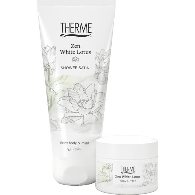 Therme Zen White Lotus Shower Satin 200ml + Body Butter 75g Geschenkset