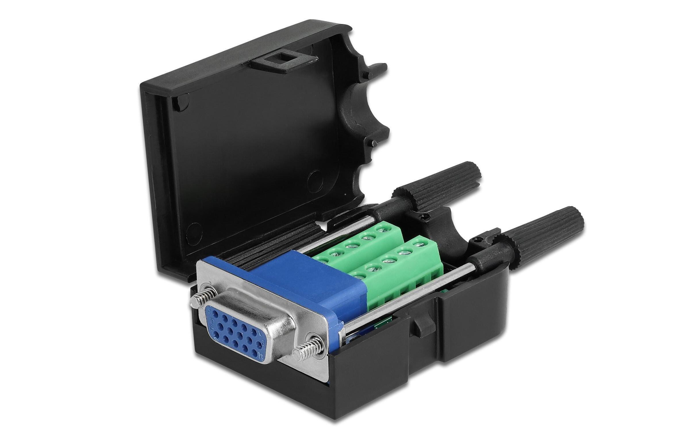 Adapter VGA 10Pin Terminalblock Buchse mit GehäuseTerminalblock Adapter