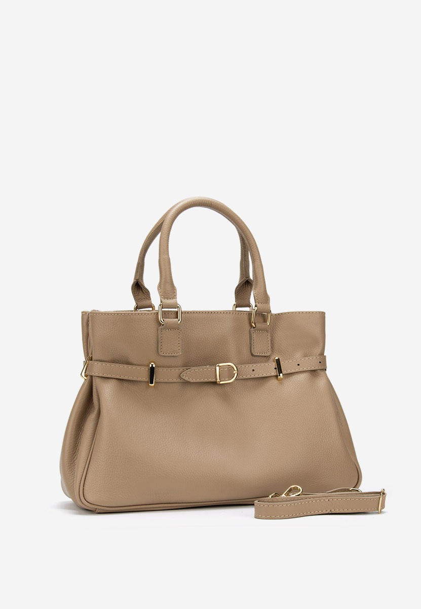 Sac en cuir naturel beige Ruxandra V2