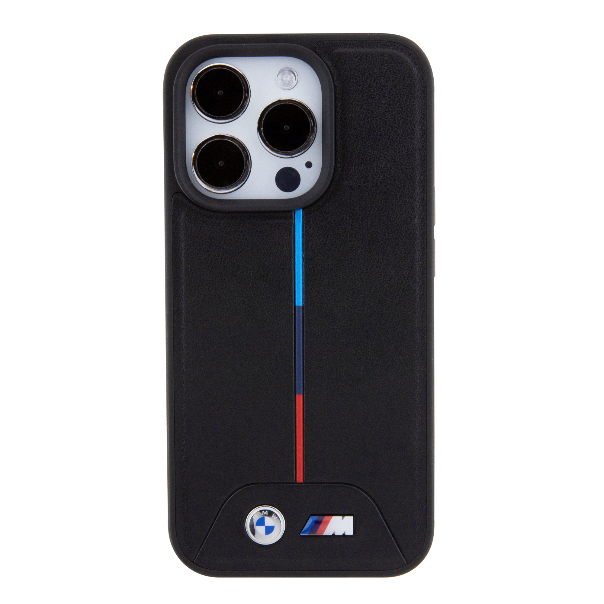iPhone 15 Pro MagSafe Leder Hardcase Hülle Quilted Tricolor (BMHMP15L22PVTK) - Schwarz