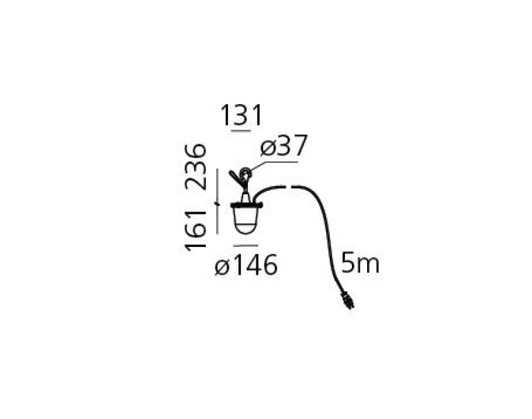 Artemide Tolomeo hanglamp haak outdoor LED