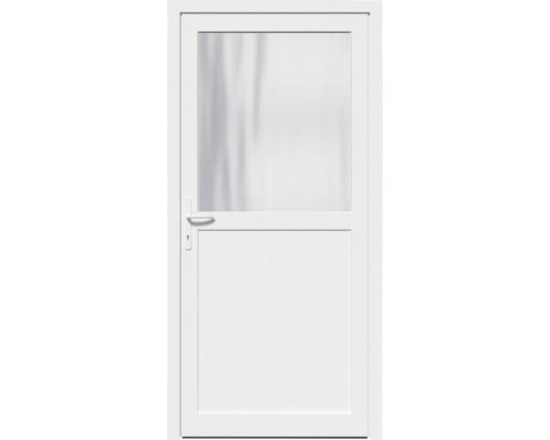 Zij-ingangsdeur A01 1000 x 2000 mm DIN Links wit/wit met helder glas incl. krukgarnituur, profielcilinder