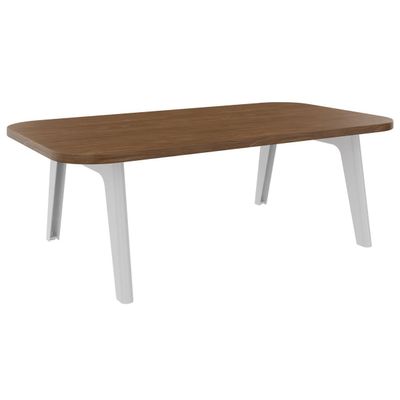 Table basse ILO - L114xP67xH39 cm - pieds blanc - finition noyer