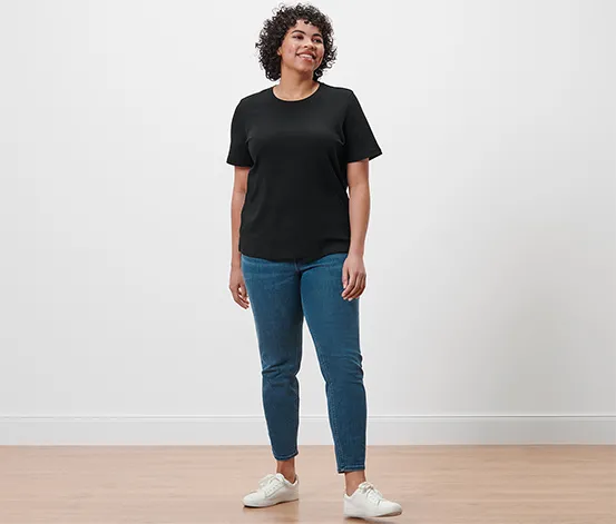Basic T-Shirt, cremefarben