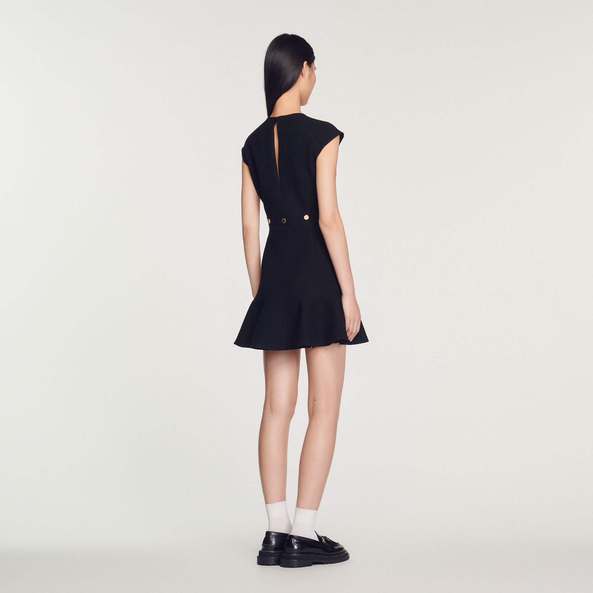 Robe en tweed asymetrique