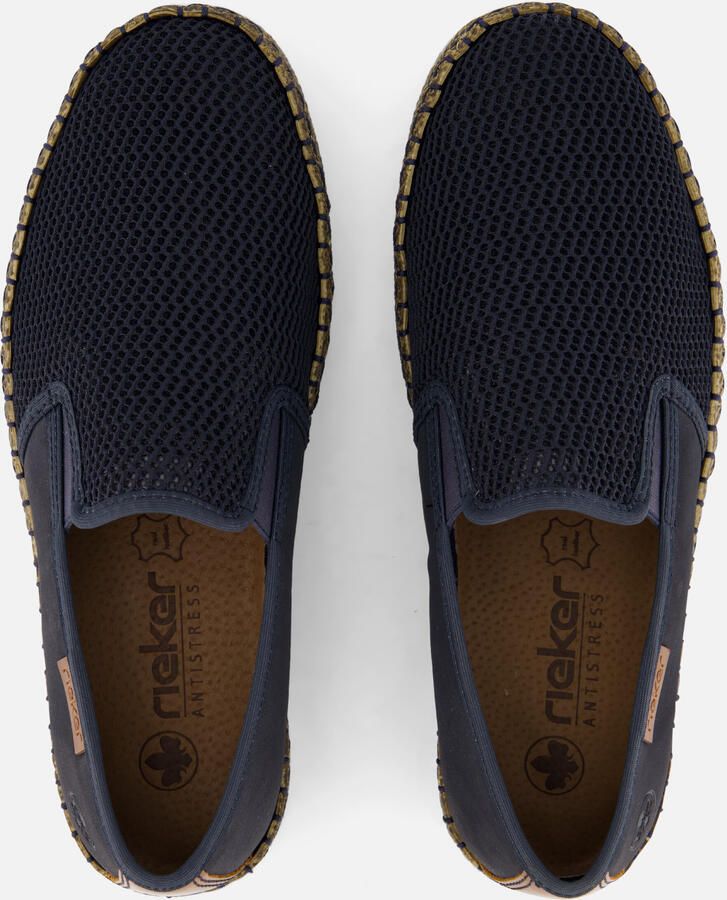 Rieker Zwarte synthetische sliders met comfortabel voetbed en klittenbandsluiting Black