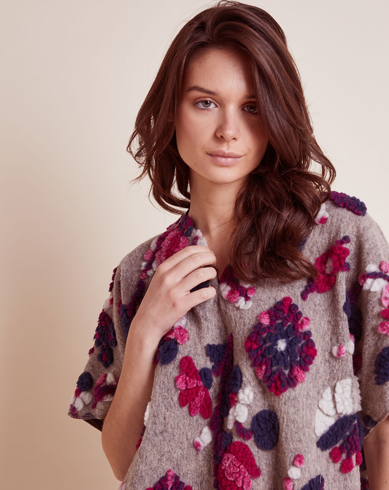 Le Chat Poncho en Laine mélangée Mila multicolore