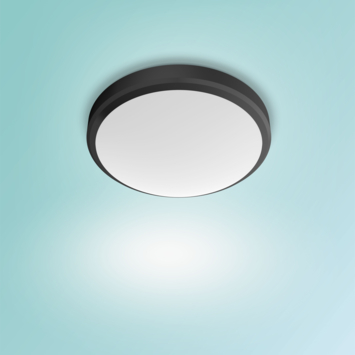 Philips plafonnière Doris Ø 22 cm zwart 6w