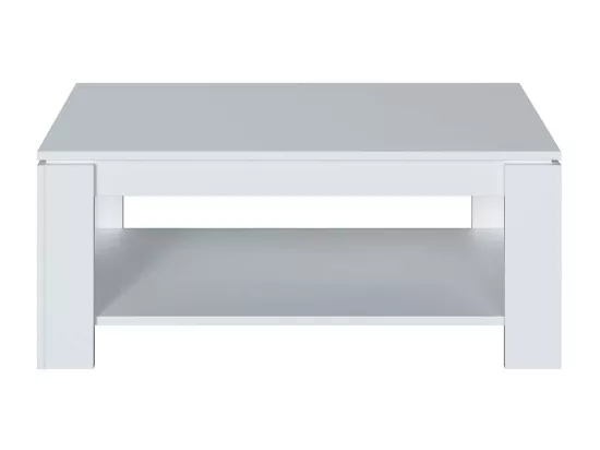 Table Basse relevable coloris blanc artic - 43 x 102 x 50 cm