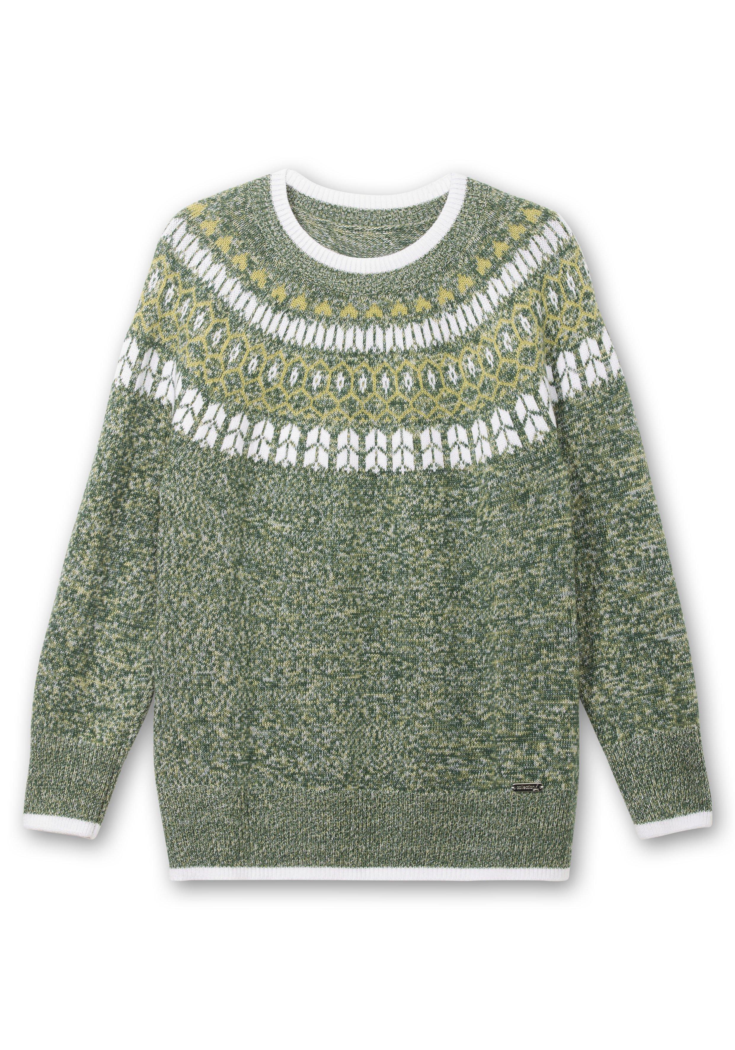 Norwegerpullover in melierter Optik