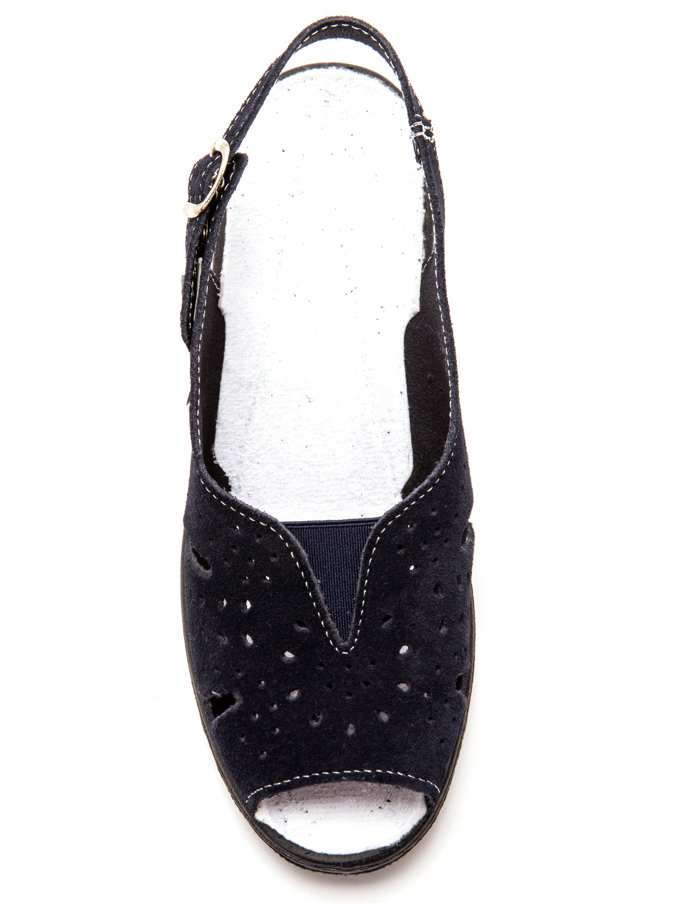 Sandales cuir velours grande largeur