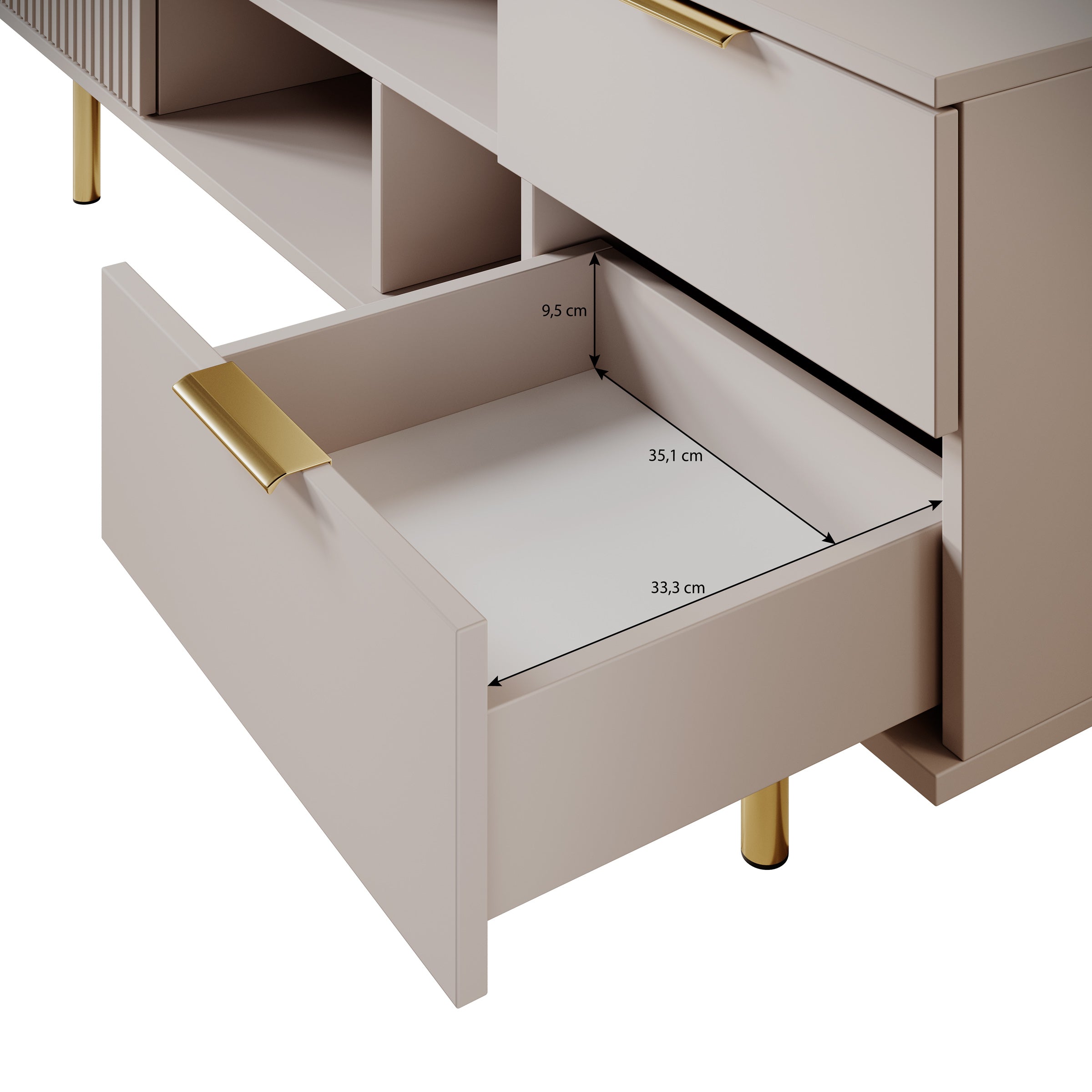 Nicola - TV-Meubel - Beige - 150x41x52 cm