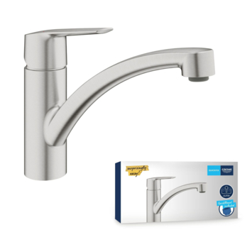 Grohe Quickfix keukenkraan Start lage uitloop supersteel