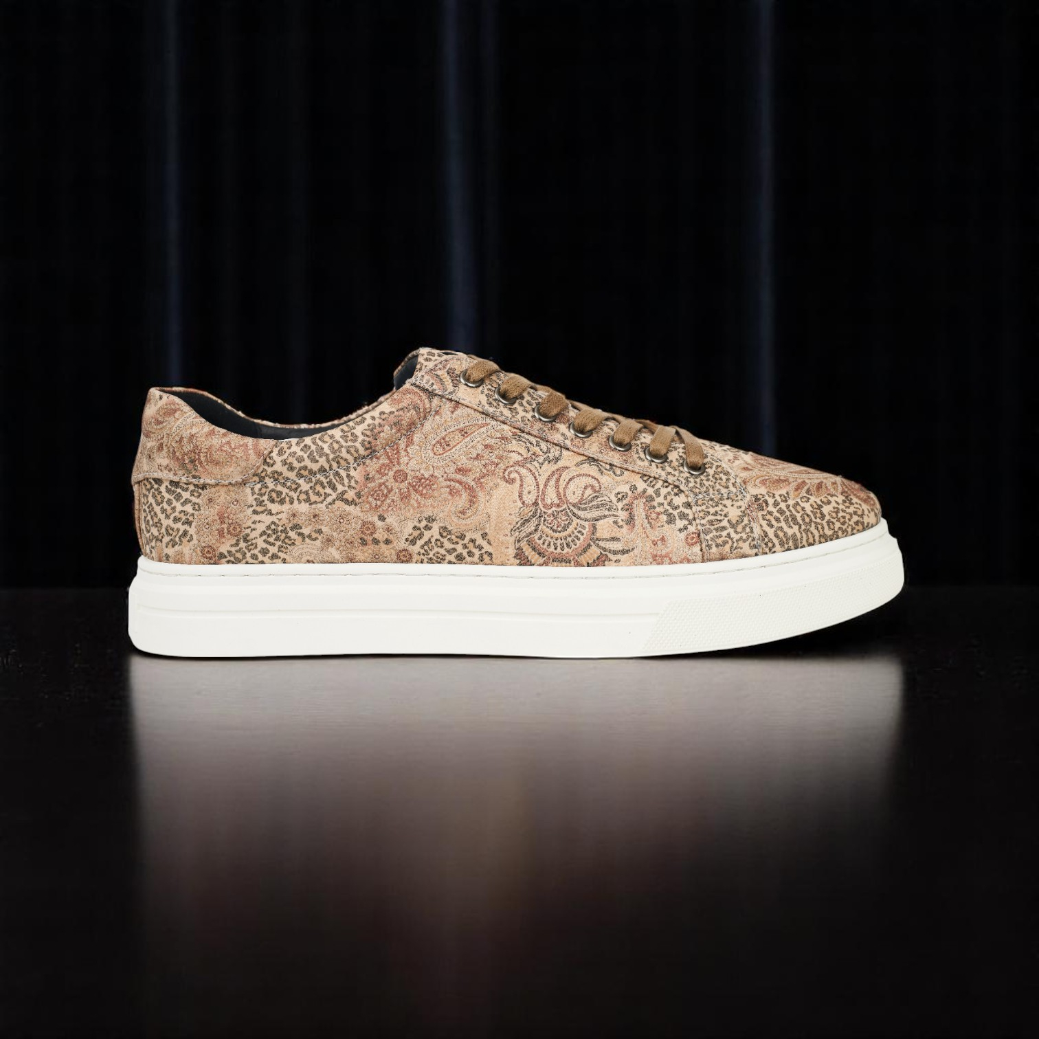 Sand Paisley Panther Sneakers