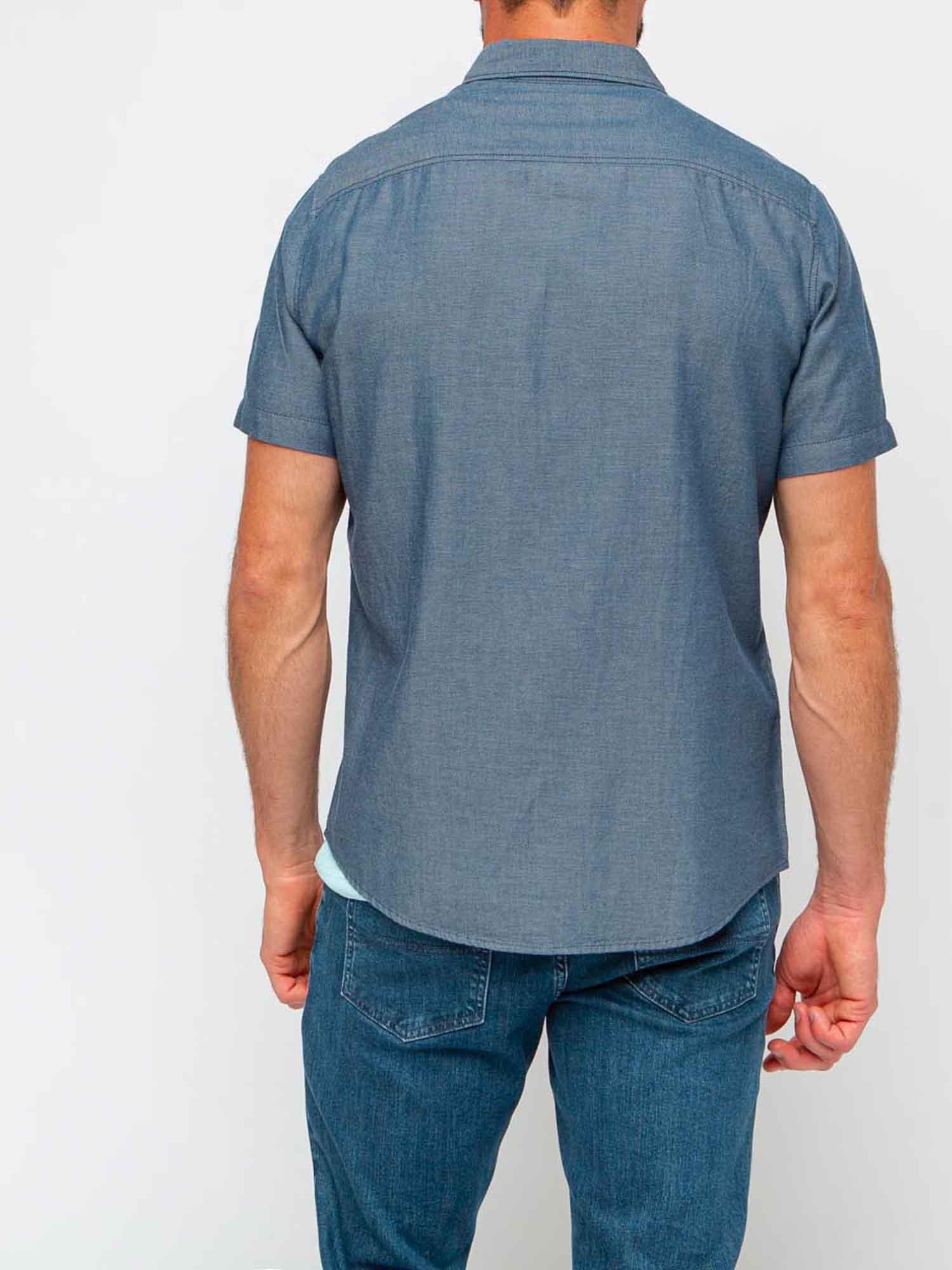 Chemise Homme Manches Courtes Bleu Marine