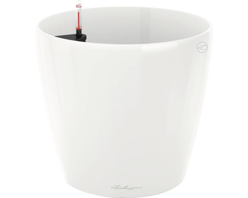 Lechuza Classico Premium 60 plantenbak, kunststof, Ø 60 cm, H 55,5 cm, wit, inclusief zelfbewateringssysteem, substraat en waterstandindicator.