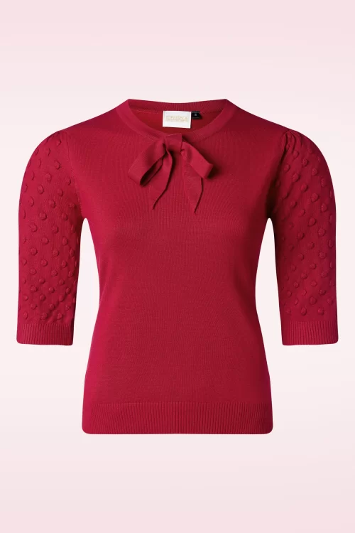 Topvintage Boutique Collection Milly gebreide top in rood