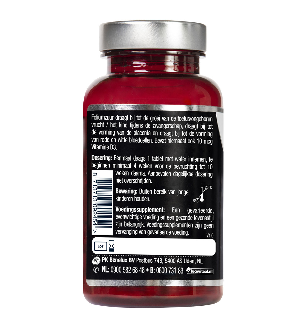 Lucovitaal Foliumzuur + Vitamine D3 (120 tabletten)
