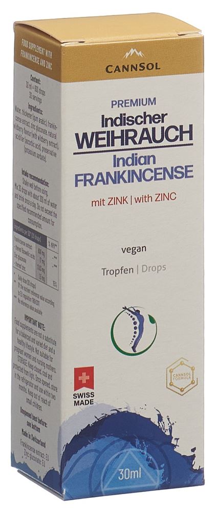 CANNSOL Indischer Weihrauch mit Zink<br>30 ml, Pipettenflasche, flüssig, wasserlöslich optimale Bioverfügbarkeit