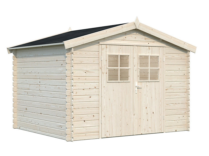 Abri de jardin Blooma Mokau en bois coloris naturel ép.19 mm surface extérieure 7,90 m²