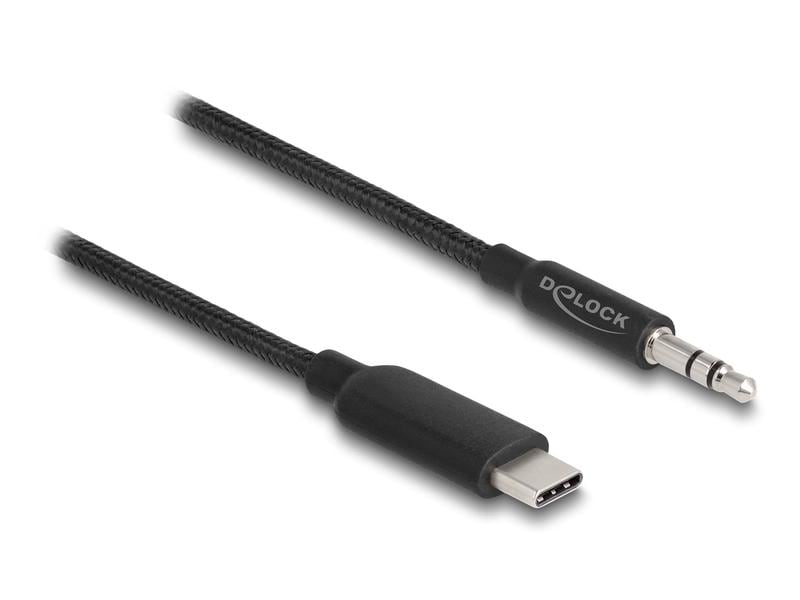 Delock Audio-Kabel USB-C - 3.5 mm Klinke 1 m Delock Audio Stereo Kabel USB Type-C Stecker zu Klinkenstecker 3.5 mm 3 Pin 1 m schwarz